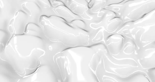 液体抽象的な白い背景。滑らかな光沢のあるテクスチャ3Dレンダリング。グラマラスシルクの背景。ループ4k - 映像、動画