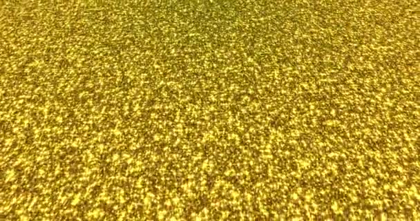 Golden glitter stof achtergrond voor festival, feest, evenement. Gouden glamur textuur 3D rendering loop 4k animatie. - Video