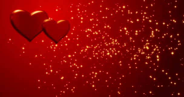 Rode harten. Gelukkige Valentijnsdag achtergrond. - Video