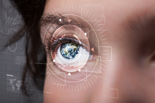 Кібердівчина з Технологічним поглядом очей
 - Фото, зображення