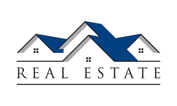 modèle de conception de logo immobilier bleu - Vecteur, image
