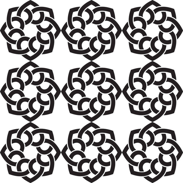Mandala mit schwarzem Muster auf weißem Baccakgrund - Vektor, Bild
