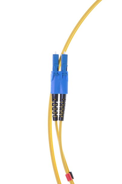 jeden režim patch kabel lc s modrými sc dvojitý konektor - Fotografie, Obrázek
