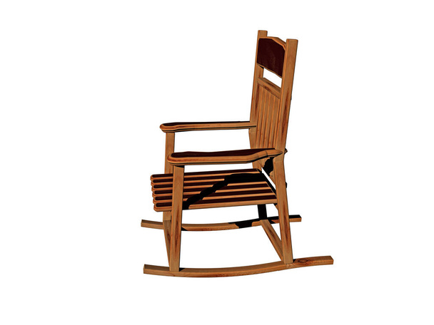 wooden rocking chair on the veranda - Foto, Imagem