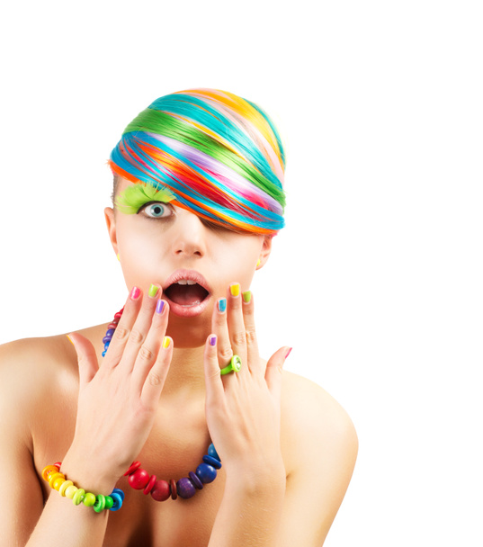 Rainbow maquillage de mode coloré
 - Photo, image