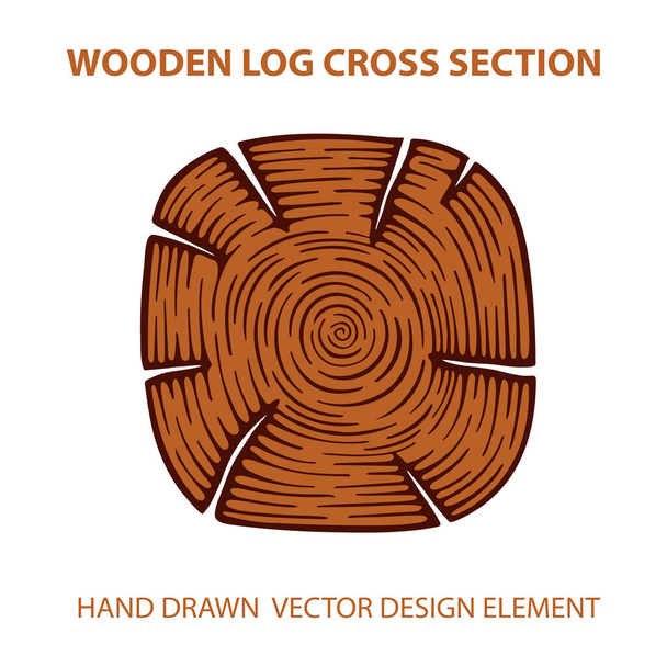Abstracte houten achtergrond. Houten plaat dwarsdoorsnede ringen textuur. Houten plank patroon. Deel van de verzameling. - Vector, afbeelding