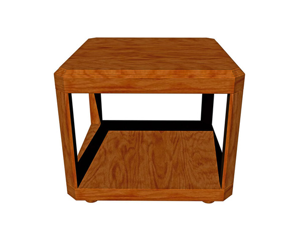 drewniany boczny stół w salonie - Zdjęcie, obraz