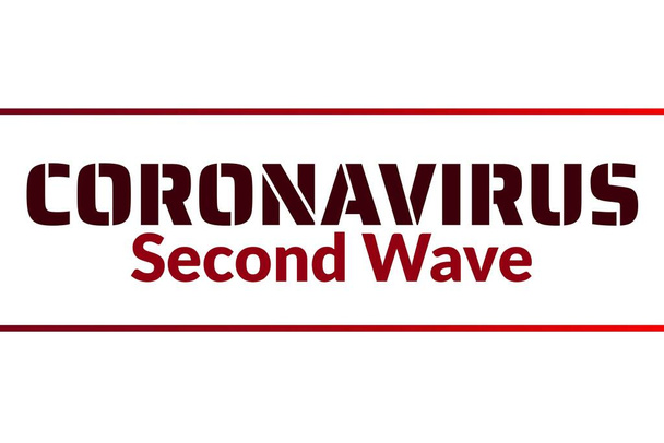 Coronavirus ikinci dalga konsepti. COVID-19, veya 2019-nCoV akut solunum hastalığı. Arkaplan şablonu, afiş, yazılı poster. Vektör EPS10 illüstrasyonu. - Vektör, Görsel