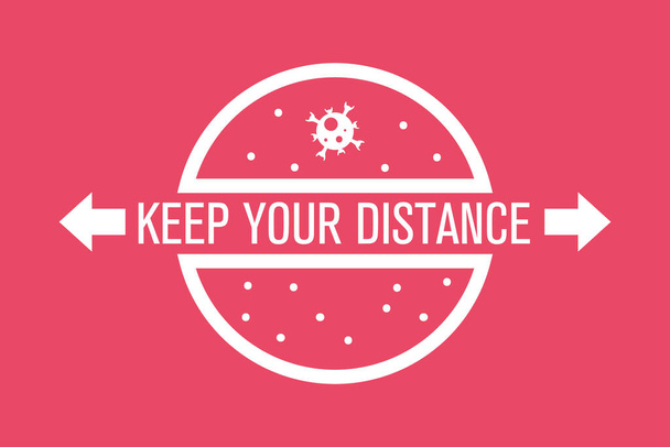keep your distance to stop coronavirus, banner - Vector, Image