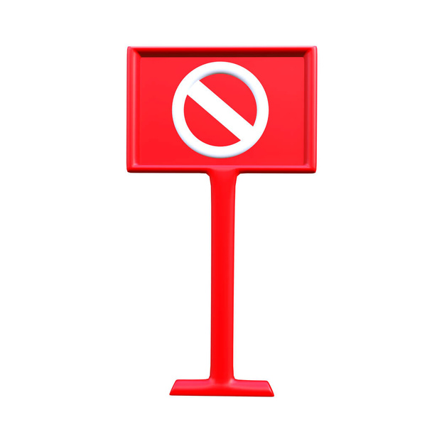 Κόκκινο σήμα σύμβολο τρόπο φόντο κίνδυνος κυκλοφορίας υπογράψει κατεύθυνση μεταφοράς αυτοκίνητο αντικείμενο οδήγησης νόμου οδικής ασφάλειας πληροφορίες κινδύνου. 3D απόδοση. - Φωτογραφία, εικόνα