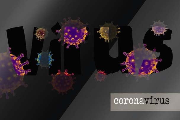 Coronavirus disease (COVID-19 )outbreak and coronaviruses influenza background. - Foto, afbeelding