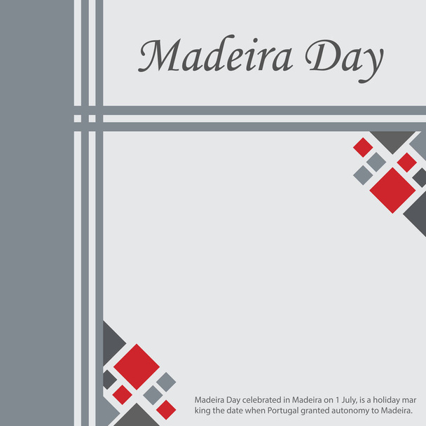 Día de Madeira celebrado en Madeira el 1 de julio, es una fiesta que marca la fecha en que Portugal concedió autonomía a Madeira
. - Vector, Imagen