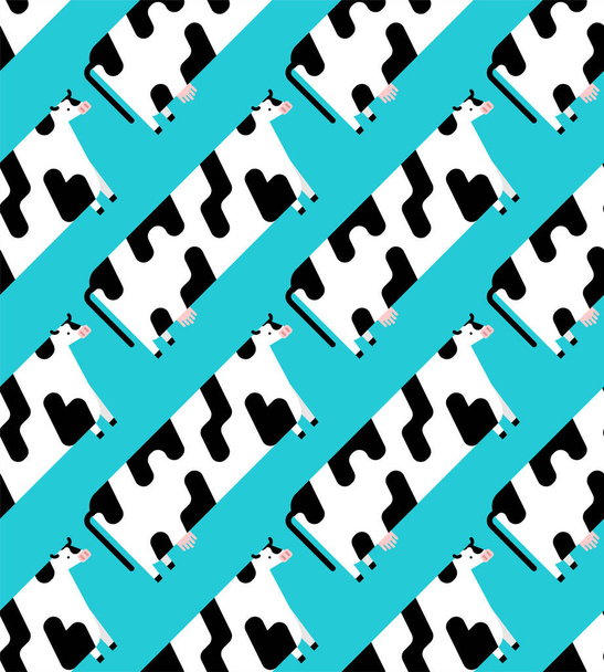 Cartoon cow pattern seamless. Animal beef background. vector ornament. Baby fabric texture - Wektor, obraz