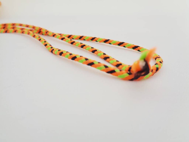 Fermer texture de corde prusik. Corde Prusik parfois utilisée comme bracelet de corde. - Photo, image
