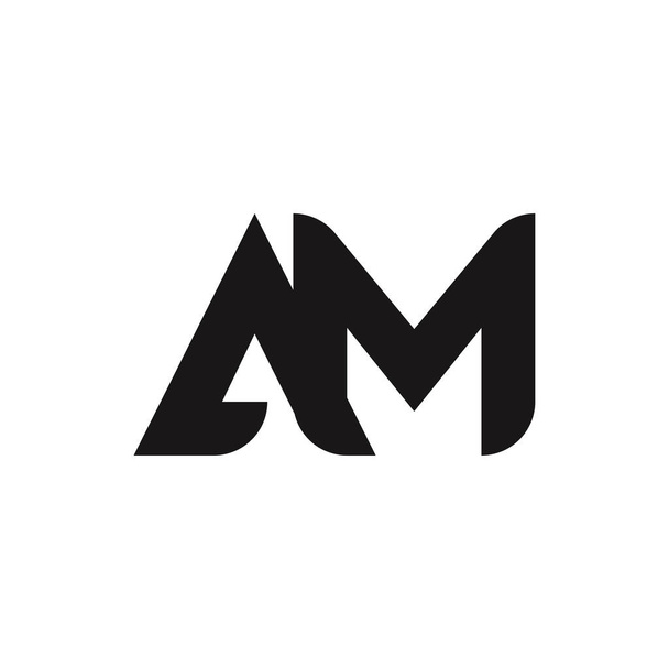 Diseño del logotipo de la letra AM con estilo simple
 - Vector, Imagen