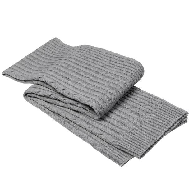 écharpe grise confortable sur un fond blanc - Photo, image
