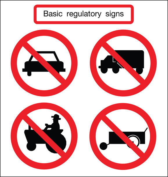 basic traffic sign no car - Vector, Image