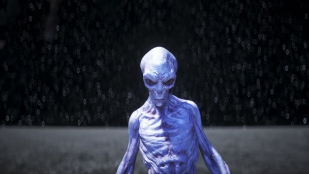 Alien on the moon. Ufo concept. 3d rendering. - Video, Çekim