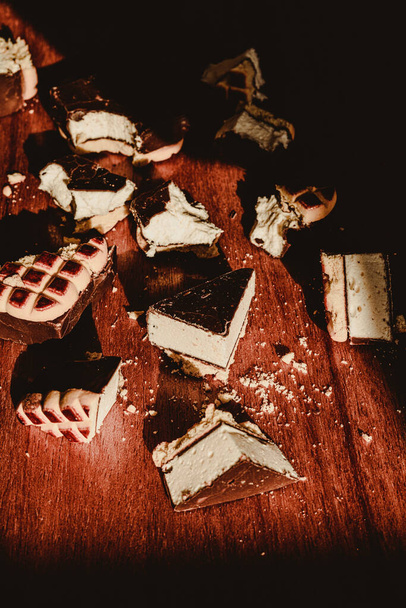 Delicate sweet chocolate souffle cookies - Photo, Image