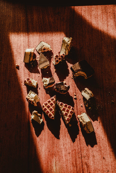 Delicate sweet chocolate souffle cookies - Foto, Imagen