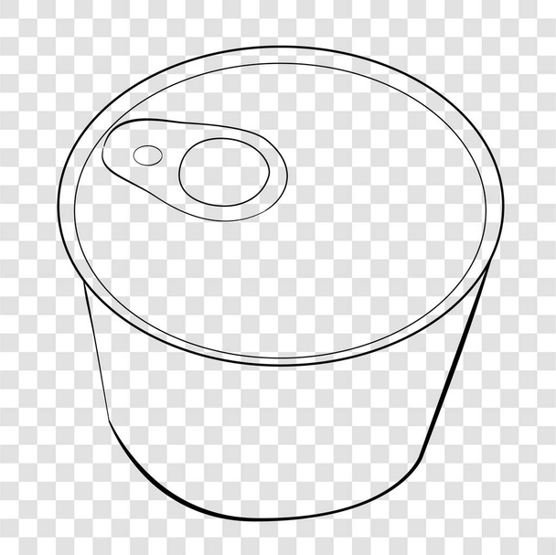 Vector simple, bosquejo del dibujo de la mano de la lata de carne en conserva del cilindro, en fondo transparente del efecto
 - Vector, Imagen