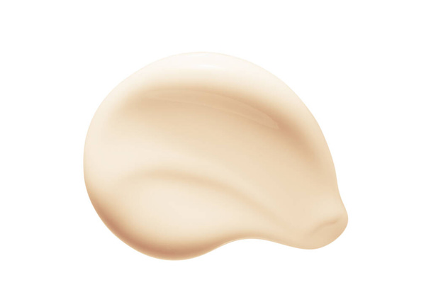 Gesichtspflegecreme Serum Swatch Abstrich isoliert auf weiß. Beauty Creme Lotion Feuchtigkeitscreme Textur. Gelber Fleck bei Kosmetikprodukten - Foto, Bild