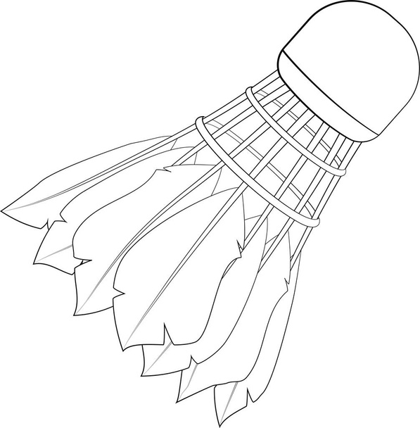 Vector badminton shuttlecock icon. Vector Flat illustration of badminton shuttlecock for web design, logo, icon, app, UI. Isolated stock illustration on white. - Вектор,изображение