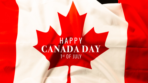 Szczęśliwego Dnia Kanady z tle flagi Kanady - Zdjęcie, obraz