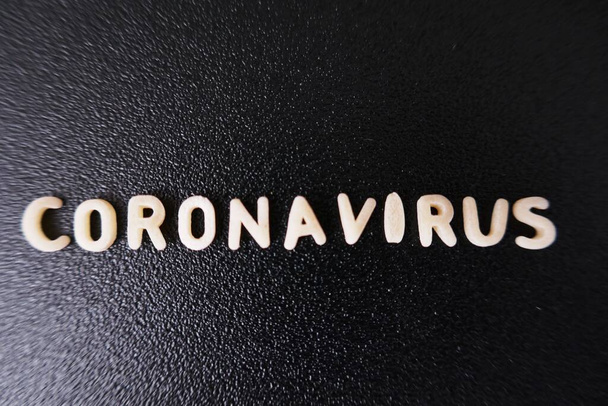 λέξεις από τον ιό Κορόνα φτιαγμένες από γράμματα - Φωτογραφία, εικόνα