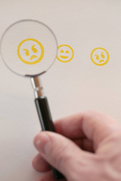 angry smiley face emoticon close up  - Photo, Image