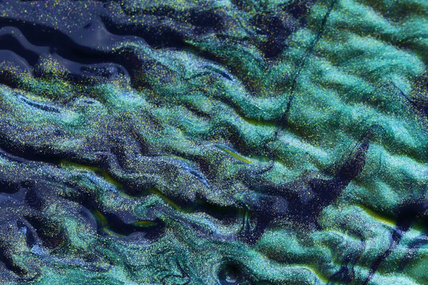 Aqua Menthe Wellen Textur. Türkis glitzernder Hintergrund - Foto, Bild