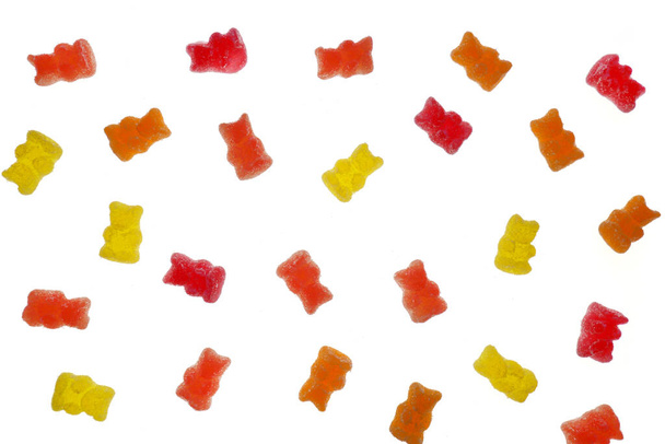 Gelatina di orsi nello zucchero. Gelatina di frutta porta sfondo luminoso - Foto, immagini