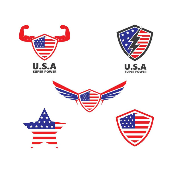 modelo de design de ilustração vetorial de bandeira u.s.a
 - Vetor, Imagem