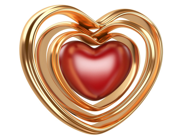 Golden hearts shape - Photo, Image