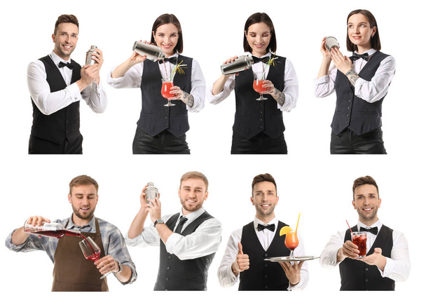 Бармены и бармены на белом фоне
 - Фото, изображение