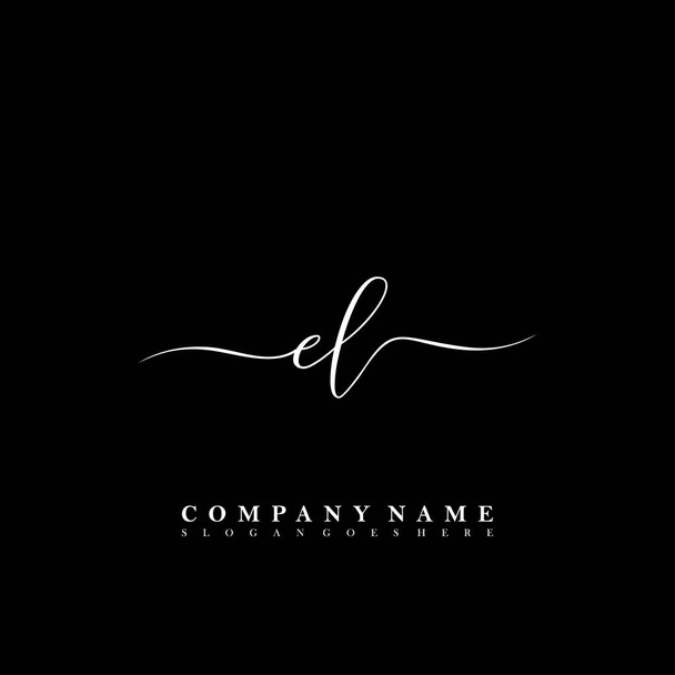 Начальная буква EL beauty handwriting logo vector
 - Вектор,изображение