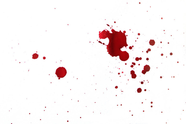 Salpicaduras de sangre sobre fondo blanco - Foto, imagen