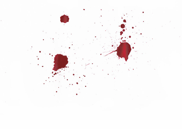 éclaboussures de sang sur fond blanc - Photo, image