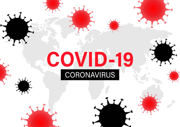 Coronavirus tausta suunnittelu, vektori kuva. Maailmanlaajuinen Civid-19 pandemia kriisi kukko. - Vektori, kuva