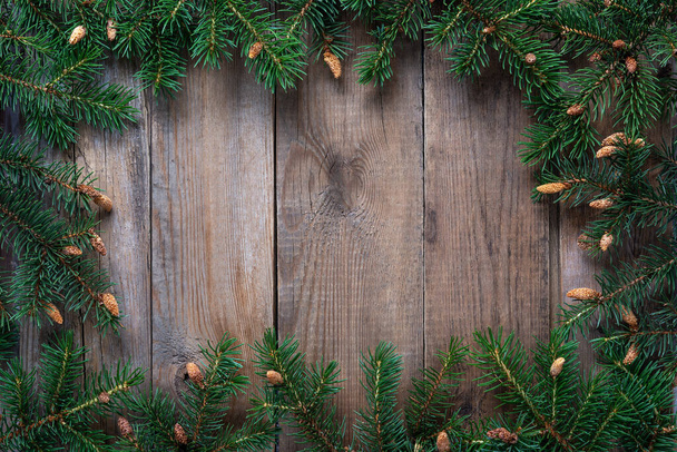 christmas decoration on wood background - Foto, Imagen