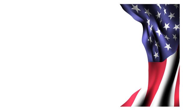 Amerikaanse vlag decor 4 juli viering Onafhankelijkheidsdag verkoop promotie banner vector winkelen online op donkerblauwe achtergrond - Vector, afbeelding