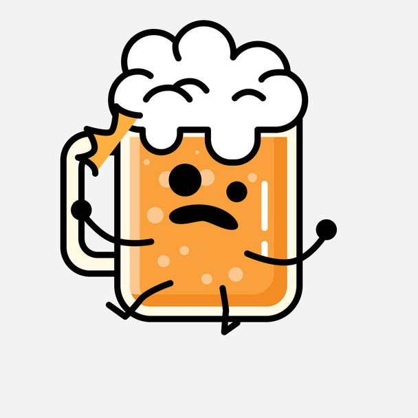 Μια απεικόνιση του χαριτωμένο μασκότ μπύρα χαρακτήρα διάνυσμα σε επίπεδο στυλ σχεδιασμού - Διάνυσμα, εικόνα