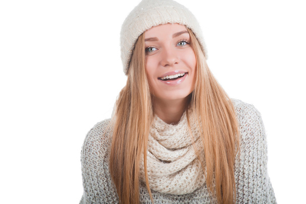 Girl in warm sweater - Foto, Imagen