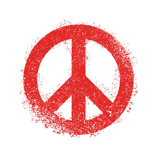 Ειρηνικό σύμβολο της ειρήνης στην grungy διακόσμηση - Διάνυσμα, εικόνα