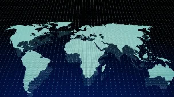4k Dünya haritası konsepti, dijital pazarlama iş geçmişi. - Video, Çekim
