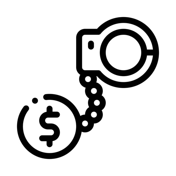Vězení nebo svoboda za peníze, ikona vektoru. vězení nebo nápis "svoboda za peníze". izolovaný symbol obrysu ilustrace - Vektor, obrázek