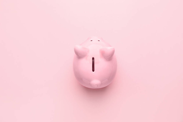 Piggy bank on color background - Photo, Image