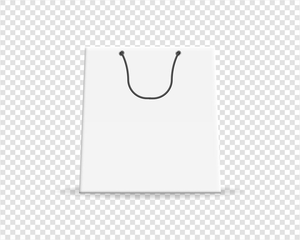 Paper shopping bag packaging. Empty paper bag isolated on transparent background. Mockup isolated. Template design. Realistic vector illustration. - Vector, Image