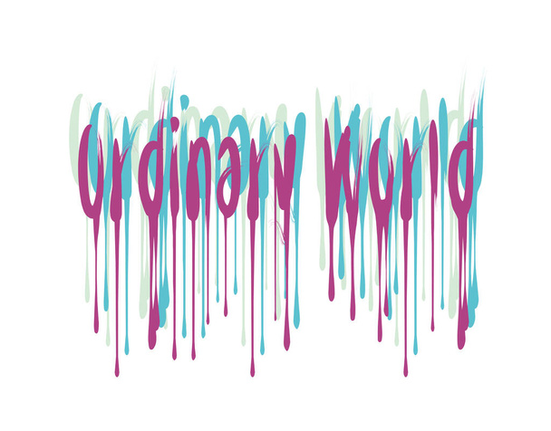 Ordinary World lettering text on white background in vector illustration - Vector, Image