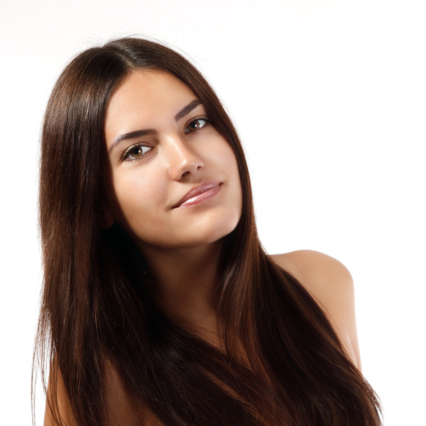 Young woman with brown hair - Foto, Imagem
